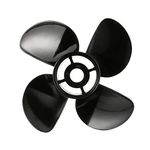 Quicksilver 8M8027500 Nemesis 4-Blade Aluminum Propeller - 13.8" diameter x 13" pitch, Right Hand Rotation, 40 CT - 125 HP Mercury (Pontoon), Black Finish