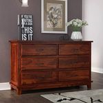 PIPERCRAFTS® Chest of Drawers Sheesam Wood Furniture for Storage and Sideboard Tv Unit Sheesam Wood Provincial Teak Finish (Design 5)