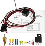 X AUTOHAUX Electric Fan Relay Kit with 185'F On-175'F Off Thread-in Probe 40A Radiator Electric Cooling Fan Wiring Install Kit Waterproof Automotive Fan Wiring Kit Controller 1 Set