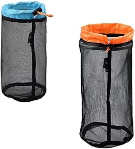 HLIWS 2 Piezas Bolso de Malla Negro,Saco de Nylon Duradera con Cordón,Pequeño Viaje Bolsa,para Acampar,Senderismo,hogar Diario,natación (S+M)