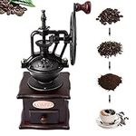 Aedcbaide Manual Coffee Grinder,Wooden Coffee Bean Grinder,Retro Hand Coffee Grinders, Antique British Style Vintage Coffee Mill,Adjustable Coarseness Gear Setting with Catch Drawer for Home Office