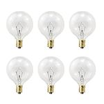 ETwinCoo Wax Warmer Light Bulbs, G50 25 Watt for Full Size Scentsy Warmers, G16.5 Globe E12 Base Clear - Long Life-Span and Melt Wax Fast, 120 Volt (6 Pack)