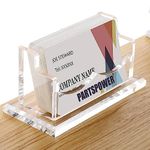 Acrylic Business Card Holder for Desk, Horizontal Clear Business Name Card Display Stand, Desk Accessory Business Name Card Organizer (Horizontal, 1-Slot)