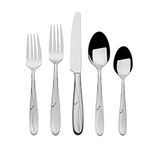 Mikasa Cocoa Blossom 65-Piece Stainless Steel Flatware Set with Serveware, Service for 12