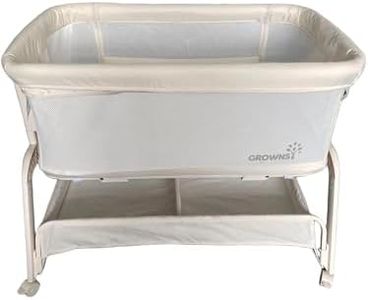 GROWNSY 5-in-1 Baby Bassinet Bedside Sleeper with Gentle Rocking Mode Cream