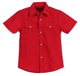 Gioberti Boys Solid Short Sleeve Western Shirt, Red Size 18