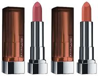 Maybelline New York Color Sensational Creamy Matte Lipstick, 657 Nude Nuance, 3.9g and Maybelline New York Color Sensational Creamy Matte Lipstick, 660 Touch of Spice, 3.9g