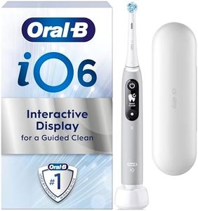 Oral-B iO6 Electric Toothbrushes For Adults, 1 Toothbrush Head & Travel Case, 5 Modes with Teeth Whitening, UK 2 Pin Plug, Grey Opal