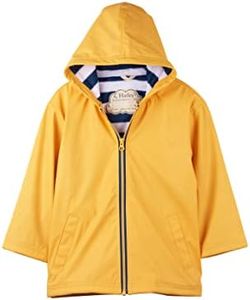 Hatley Kids Zip-Up Rain Jacket, Yellow, 4T