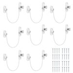 Belle Vous 8 Pack of White Window Restrictor Locks with Keys for Kids - Child Safety Cable Door Locks for UPVC Windows, Cabinets & Drawers - Children/Baby Proof Security Locks for Home