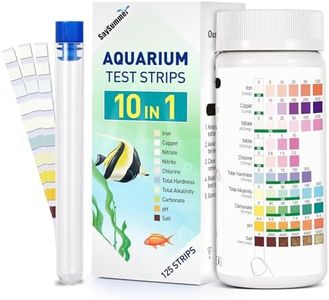 SaySummer Aquarium Test Strips for Saltwater Tank: 10-in-1 125 Counts Salt Water Aquarium Water Test Kit, Fish Tank Test Strips for Testing Salt Chlorine Copper Nitrate pH and More, AQSTTN24