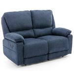 More4Homes SYDNEY FABRIC MANUAL RECLINER SOFA (Blue, 2 Seater)