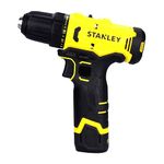 STANLEY SCD10D1-IN(12V) Brushed Cordless Drill Driver, 1x2Ah Battery & 1.5A Charger, LED Light, Variable Speed Trigger Switch, Forward/Reverse Button, 10mm Chuck, Clutch Setting 20+3, 1 Year Warranty