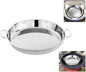 lxkj Stainless Steel Drip Pan, Perfect for Big Green Egg, Kamado Joe Classic Joe, Acorn & Weber Grills & Smokers, Baking Tray, Salad Plates, 13" Diameter Round, Reusable and Easy to Clean