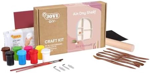 Jovi - DIY Air Dry Shelf - Craft Kit for Making A Shelf with White Air Dry Clay + Paints, Tools and Step-by-Step Guide, Craft Activity for Adults (2703)