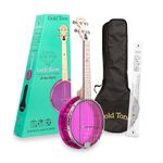 Gold Tone Little Gem Concert Ukulele Banjo with Bag - Pink Amethyst