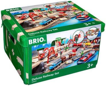 BRIO World Deluxe Wooden Train Set – 87-Piece Railway Toy