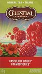 Celestial Seasonings Raspberry Zinger Herbal Tea, Caffeine Free, 20 Tea Bags Box, 6-Pack