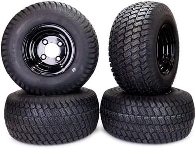 Set of 4 18x8.50x8 ATV Golf Go Cart Lawn Mower Tractor P322 Turf Tire Rim Assembly Black Steel Wheels 18" All Terrain Tires Compatible with EZGO Club Car Yamaha E-Z-GO Golf Cart