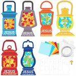 24 Set Religious Sunday School Crafts for Kids, Sunday School Decorations for Classroom, Jesus Lights The Way Tissue Sign Craft Kit with Religious Stickers for Christian Gifts for Kids