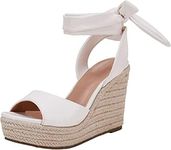 SERAIH Womens Lace up Espadrilles Platform Wedges Sandals Heels Tie Ankle Strap Summer Dress Shoes