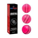 ONEGlobal Soft & Safe Indoor Outdoor Incrediball Cricket Ball | With Real Stitched Seam for Coaching, Training, Practice & Garden Play | 5 Colours, For All Ages | 3 Pack, Pink