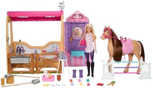 Barbie JDN43 Toy Stable Playset with Doll, Horse and Accessories, More Than 25 Pieces with 6 Play Areas Inspired by Barbie Mysteries: The Mysterious Horse Adventure