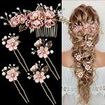 5 Pieces Bridal Flower Wedding Hair