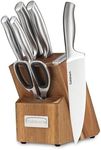 Cuisinart 7 Pc Stainless Steel Essentials Cutlery Block Set with Built in Sharpener