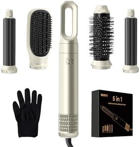 WUBBO 5-in-1 Hair Dryer Brush |High-Speed Airflow for Fast Drying | 3 Heat Settings | 85dB Low-Noise Design | Negative Ion Technology for Smooth & Frizz-Free Hair | Curling, Straightening & Volumizing Styler