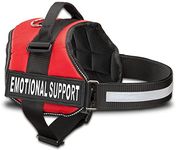 Emotional Support Dog Vest Harness with Reflective Straps, Interchangeable Patches, & Top Handle - ESA Dog Vest in 8 Sizes - Heavy Duty Emotional Support Dog Harness for Working Dogs (Red, Small)