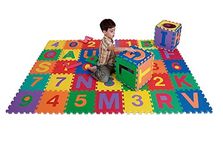 Toy Park Kids Alphanumeric EVA MAT Puzzle for Kids Indoor & Outdoor, Sensory Playmat for Babies with Alphabet & Numbers (1x1ftx9mm)- Pack of 36 Pieces Multicolor