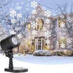 Christmas Projector Lights Outdoor, Led Snowflake Projector Lights Waterproof Plug in Moving Effect Wall Mountable Snowfall Lights for Halloween Christmas Holiday Indoor Home Party Decoration Show