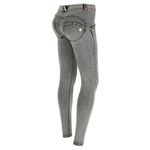 Freddy WR.UP® Regular-Rise Super Skinny Trousers in Light Jersey Denim - Gray Jeans-Yellow Seams - Extra Large