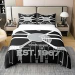 Erosebridal Custom Teen Boys Sports Bedding Set Twin Size,Hockey Players 100% Cotton Duvet Cover for Kids Girls,Ice Hockey Lovers Comforter Cover,Ice Hockey City Bed Cover 2Pcs(Los Angeles)