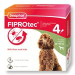 Beaphar - FIPROtec Spot-On for Large Dogs (20–40kg) - Kills Fleas & Ticks - Vet Strength Treatment - 4 Pipettes