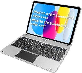 Arteck iPad 11th 10th Generation Keyboard Case, Folio Cover, Multi-Touch Trackpad, Detachable Bluetooth Keyboard for iPad (A16) 11th/10th Gen