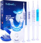 VieBeauti Teeth Whitening Kit with Gel: LED Accelerator Light for Sensitive Teeth - Stains from Food Coffee Smoking Wine and Soda for a Bright Smile at Home