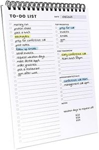 To Do List Notepad: With Multiple Functional Sections - 6.5 x 9.8" 60 Sheets - Spiral Daily Planner Notebook - Task CheckList Organizer Agenda Pad for Work - Note and Todo Organization