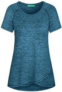 Kimmery Plus Size Tops for Women Workout Tops for Women Casual Summer Tops for Women 2025 Plus Size Top Ocean Blue Shirts 3XL