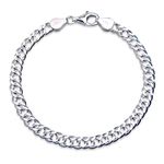 The Chain Company - Italian Rombo Sterling Silver 7.5" Inch 19.5cm Curb Bracelet