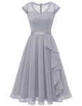 Wedtrend Women's Bridesmaid Dress 2024 Short Prom Dress Ruffle Wedding Guest Cocktail Dress Floral Homecoming Dress, Grey, X-Large