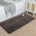 Luxe Home Ruffle Bath Mat Rabbit Fur 1000 Gsm Bathroom Door Foot Mats Anti Skid Water Absorbent Easy Machine Washable Rug for Entrance | Kitchen Floor | 60 X 90 Cm | Cocoa | Pack of 1