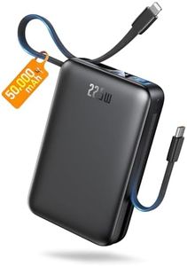 IGGPBB Portable Charger 50000mAh Power Bank, Portable Phone Charger with 2 Built in Cables, 22.5W Fast Charging Travel Essentials Battery Pack for iPhone, iPad, MacBook, Android, Samsung Galaxy etc.