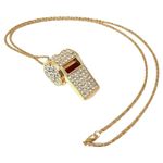 JIHUOO Rhinestone Whistle Necklace Long Sweater Chain Necklace Decorative Creative Pendant Necklace Jewelry Gift for Women