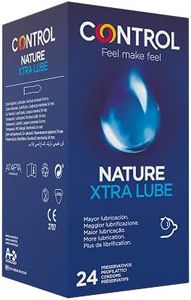 Control Preservativos Nature Xtra Lube. Caja Pack Ahorro 24 Condones, Mayor Lubricación, Gama Placer Natural, Sexo Seguro. Ajuste Perfecto para una Relación Segura.