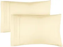 CGK Unlimited Queen Pillow Cases (Set of 2) - Soft, Hotel Quality Pillowcase Covers- Comfy Bedding for Women, Men, Kids & Teens- Machine Washable Pillow Protectors- Off White Pillow Cover