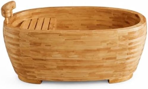 OGOLOUG Solid Oak Freestanding Japanese Soaking Tub for Adults, 62.99 Inch