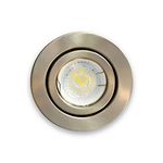 UKEW Round Adjustable Ceiling Recessed Downlights - Pack of 10 GU10 LED Large Housing Tiltable Spotlights with 240V Mains Powered - Bedroom Lounge Interior Lights (Satin)