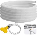 Nkiy Quen 16.5 Ft Dehumidifier Drain Hose 3/4" FHT- Cuttable Leakproof Dehumidifier Discharge Hose for Drainage- Flexible Universal Corrugated Drain Hose Replacement with Clamp for Most Dehumidifier